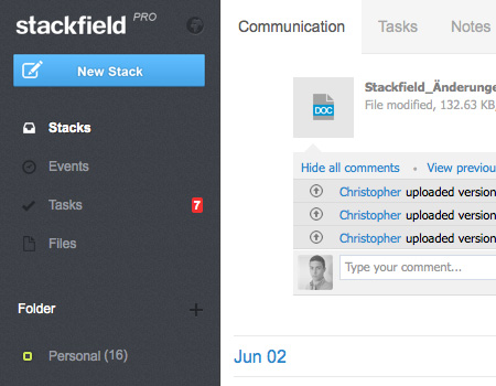Upload different files to a Stack to share them with your colleagues.