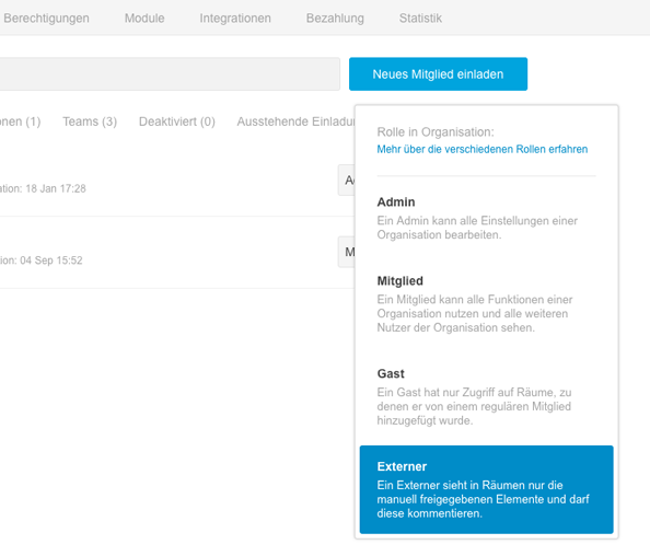 Arbeiten mit Externen Personen, Kunden, Freelancern