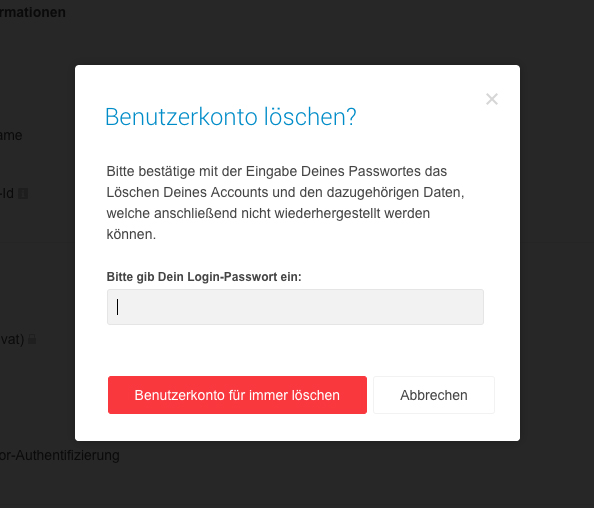 Wie lösche ich meinen Account?