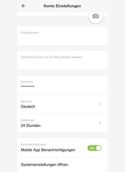 Einstellungen in der Mobile App anpassen