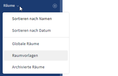 Raumvorlagen einsehen
