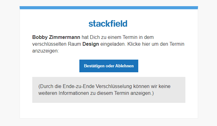 Beispiel: E-Mail-Benachrichtigung aus einem verschlüsselten Raum
