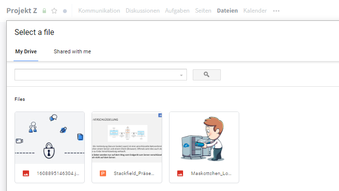 Google Doc auswählen