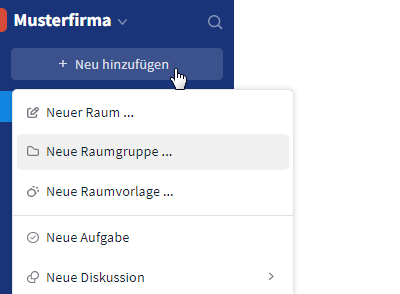 Neue Raumgruppe erstellen