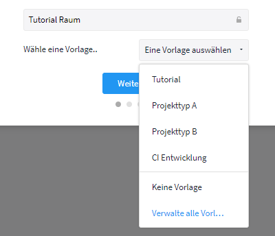 Raumvorlage verwenden