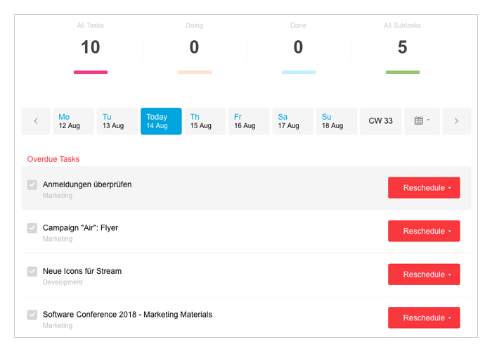 My Week User View