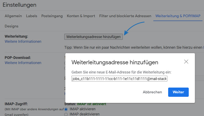 Automatische Weiterleitung