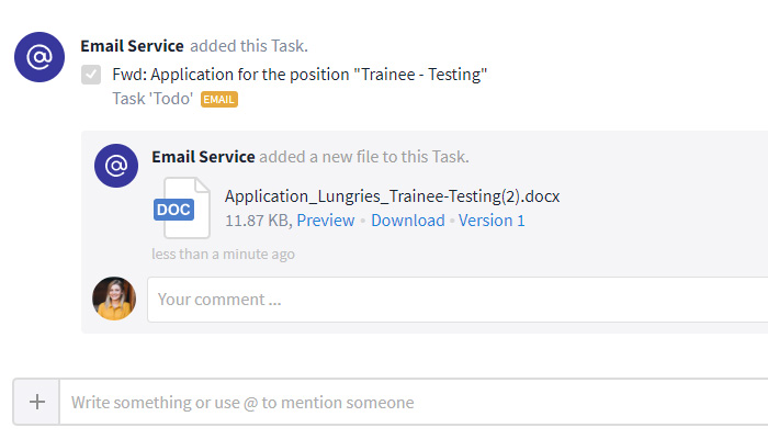 Individual tasks for each application