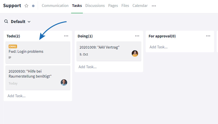 Requests within the Kanban Board