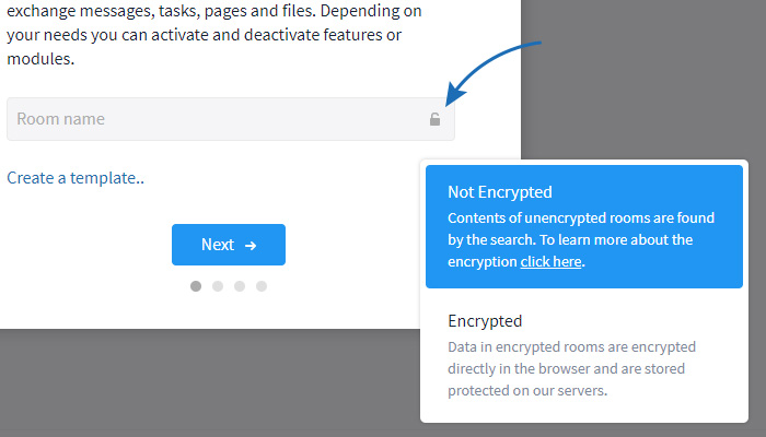 Create an unencrypted room