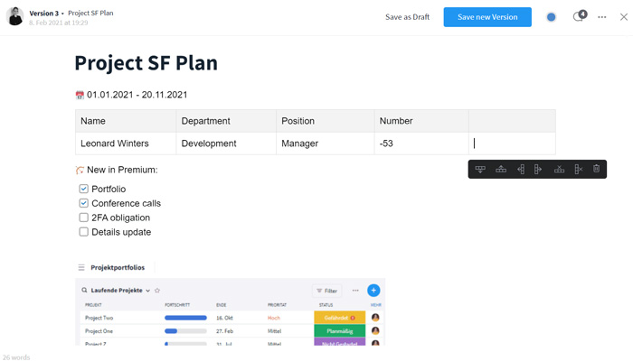 Wiki-Seiten Knowledge Base Project Plan