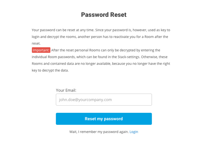 Password reset notification