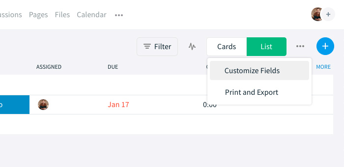 Custom Fields via 'Customized Fields' within the Task module