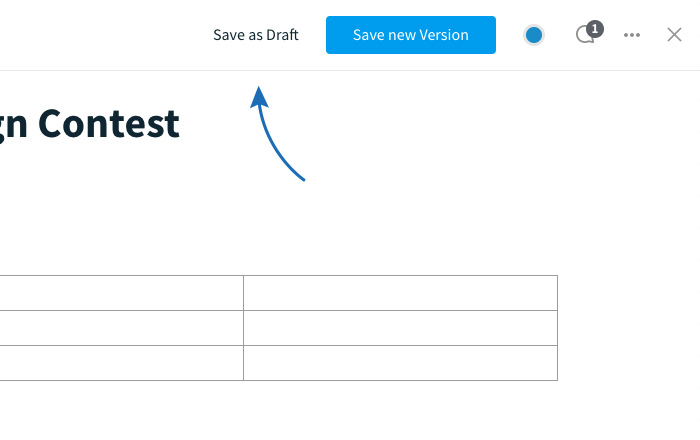View when saving a page: draft or page