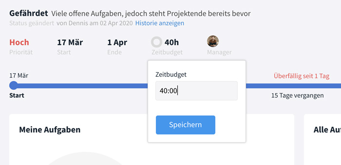 Zeiterfassung in Projektraum