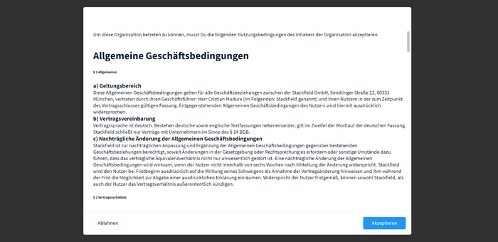 Nutzungsbedingungen bestätigen