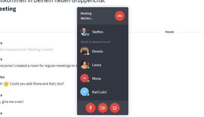 Dialogfeld zu Beginn bei Anrufer