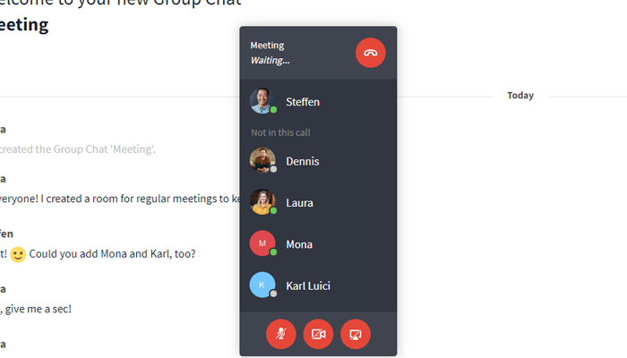 Dialog when starting a group call