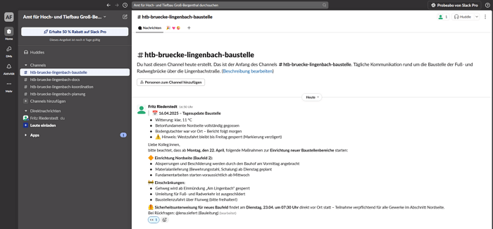 User Interface Slack
