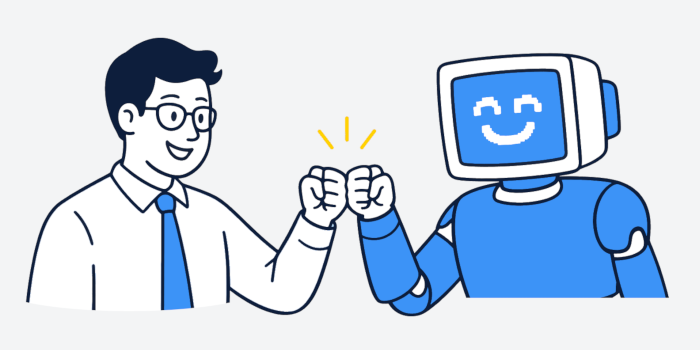 Fistbump zwischen Mensch und Maschine