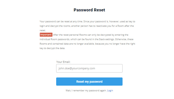 Reset password