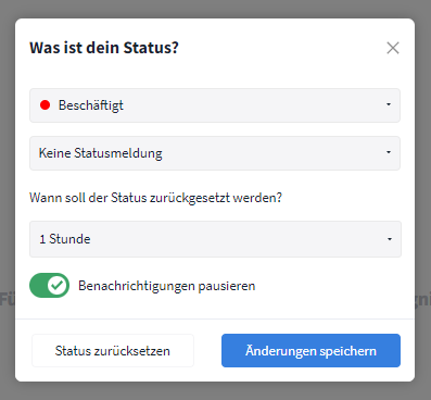 Verfügbarbeitsstatus