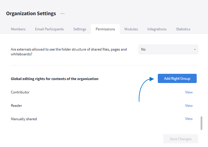 Adding an organization-wide right group