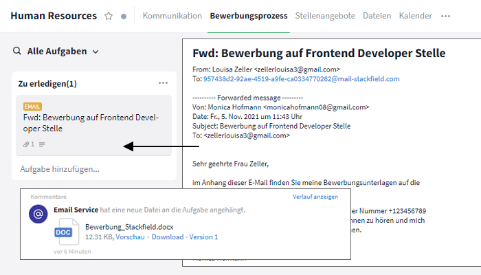 E-Mail-Integration im Kanban-Board