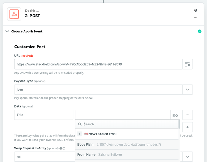 Zapier: Customize Post