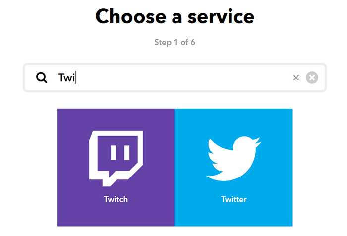 IFTTT: Auswahl Zielapplikation