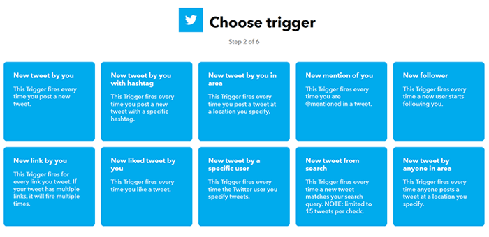 IFTTT: Choose trigger