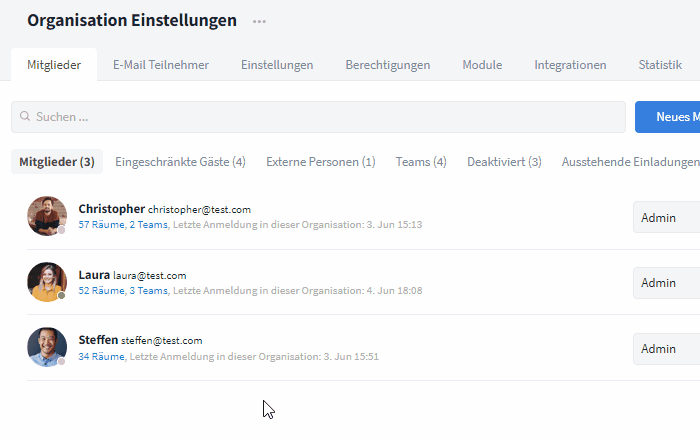 GIF Nutzer zu weiterem Team hinzufügen