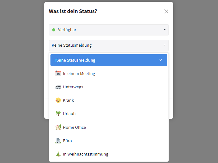 Neue Abwesenheitsstatus