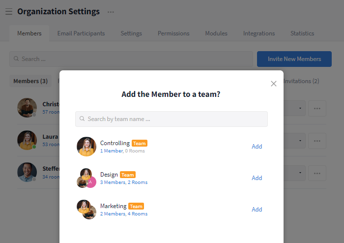 Adding to team