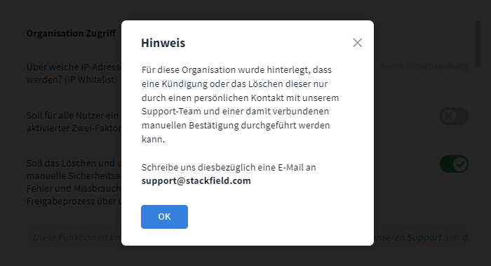 Popup Löschen