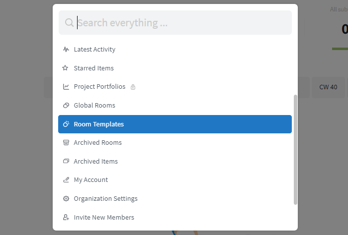 Room Templates in the global search