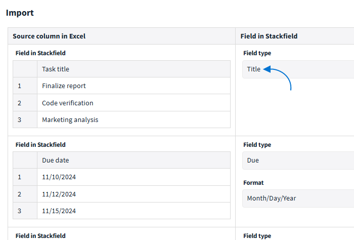 Select field type