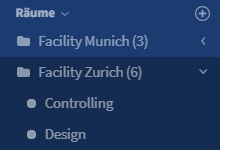 Räume einer Raumgruppe verbergen/anzeigen