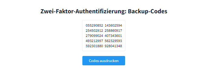 Backup-Codes