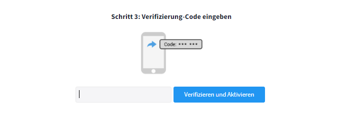 Verifizierung-Code eingeben