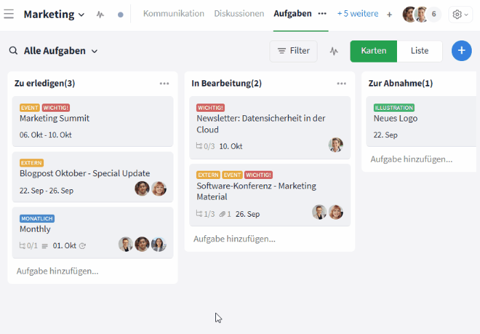 Aufgabe über Shortcut