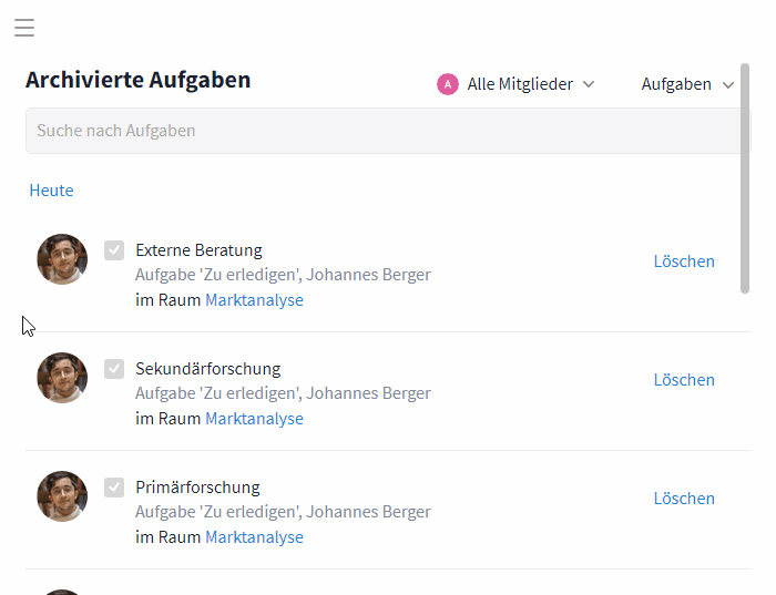 Archivierten Eintrag wiederherstellen