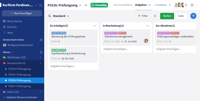 Aufgabenmodul in Stackfield