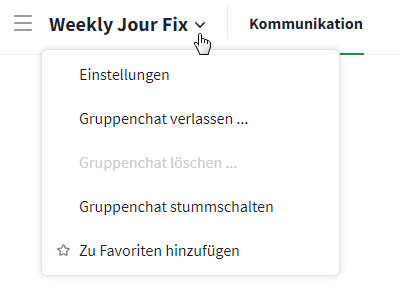 Gruppenchat Optionen