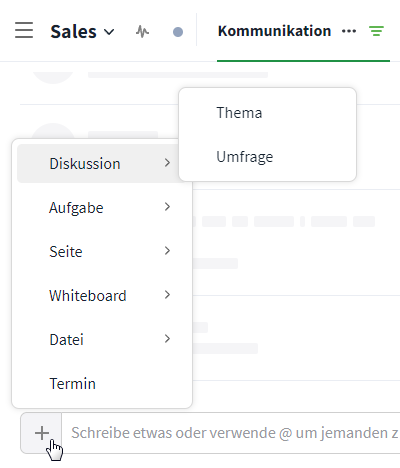 Diskussionen im Kommunikationsmodul anlegen