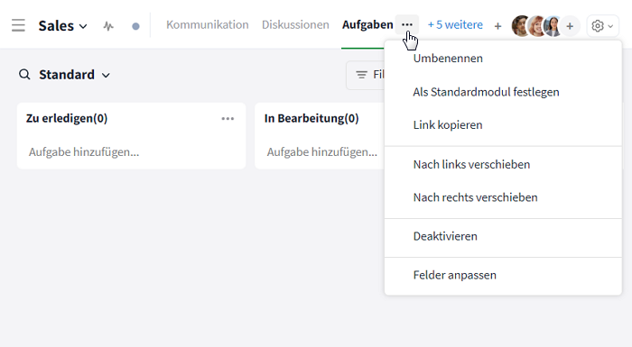 Raumeinstellungen öffnen