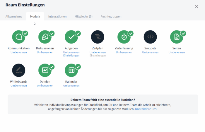Einstellungen der Rechtegruppen überprüfen