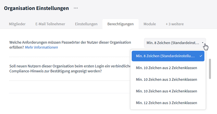 Passwortrichtlinien festlegen