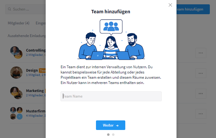 Name des Teams festlegen