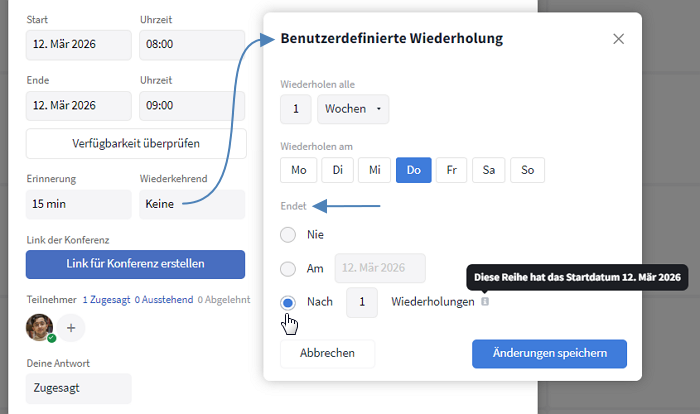 Individuelles Terminende